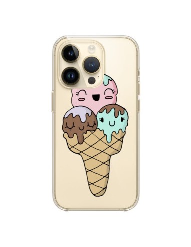 Coque iPhone 14 Pro Ice Cream Glace Summer Ete Cerise Transparente - Claudia Ramos
