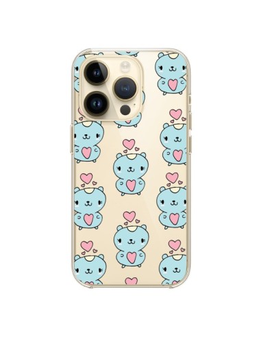 Coque iPhone 14 Pro Hamster Love Amour Transparente - Claudia Ramos