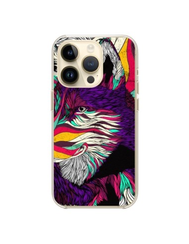 Coque iPhone 14 Pro Color Husky Chien Loup - Danny Ivan