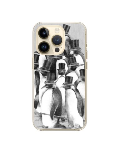 Coque iPhone 14 Pro Pingouins Gentlemen - Eric Fan
