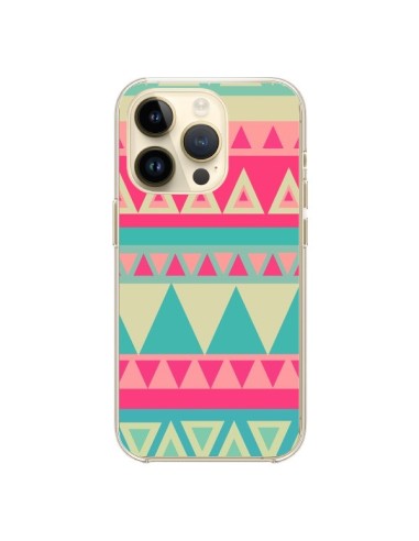 iPhone 14 Pro Case Aztec Pink Green - Eleaxart