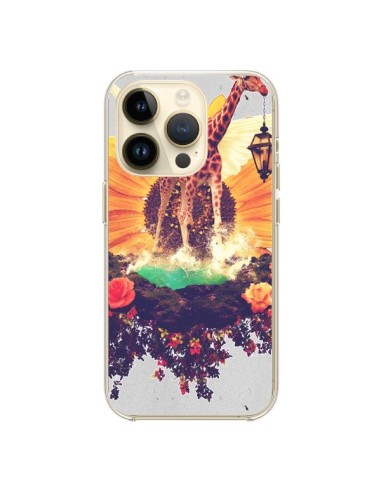 iPhone 14 Pro Case Giraffe Flowers - Eleaxart