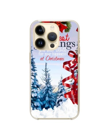 Coque iPhone 14 Pro Voeux Joyeux Noël - Eleaxart