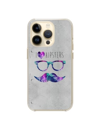 Coque iPhone 14 Pro I Love Hipsters - Eleaxart