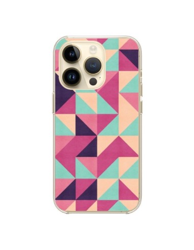 iPhone 14 Pro Case Aztec Triangle Pink Green - Eleaxart