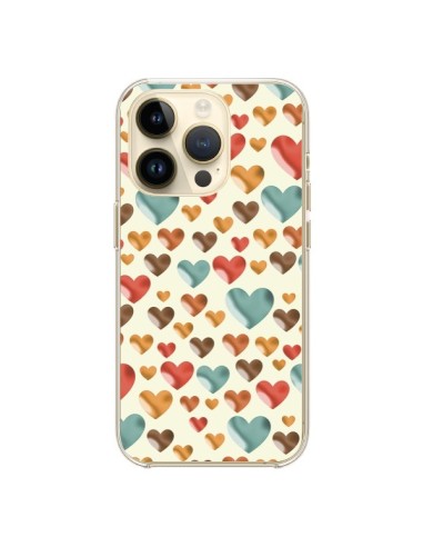iPhone 14 Pro Case Hearts Colorful - Eleaxart