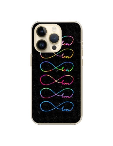 Coque iPhone 14 Pro Love Forever Infini Noir - Eleaxart