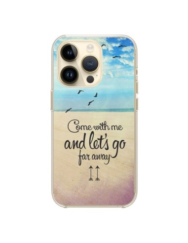 Coque iPhone 14 Pro Let's Go Far Away Beach Plage - Eleaxart