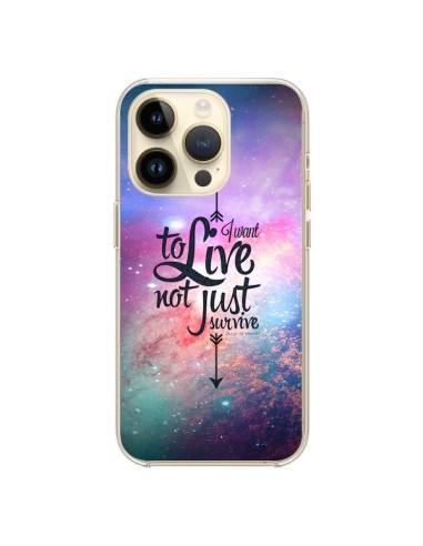 Coque iPhone 14 Pro I want to live Je veux vivre - Eleaxart