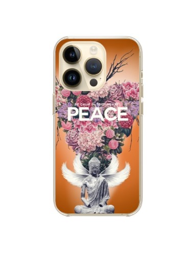 Coque iPhone 14 Pro Peace Fleurs Buddha - Eleaxart