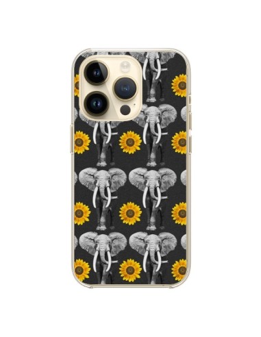 Coque iPhone 14 Pro Elephant Tournesol - Eleaxart