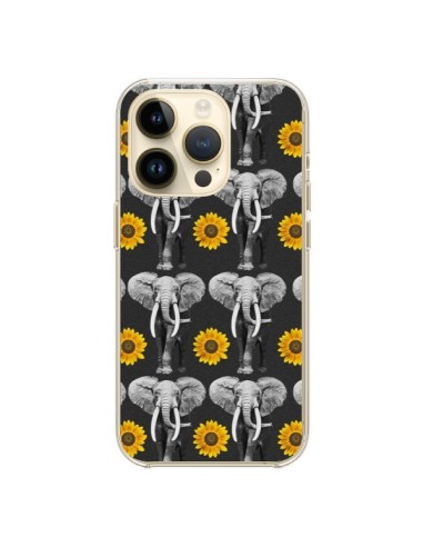iPhone 14 Pro Case Elephant Sunflowers - Eleaxart