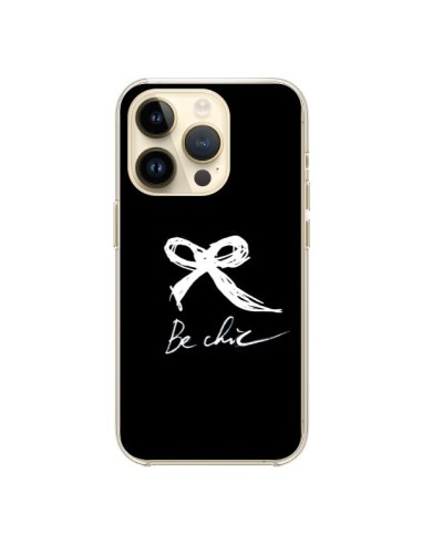 Coque iPhone 14 Pro Be Chic Noeud Papillon Blanc - Léa Clément