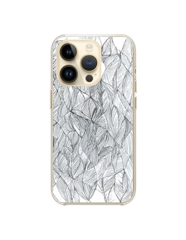 iPhone 14 Pro Case Leaves Black and White - Léa Clément