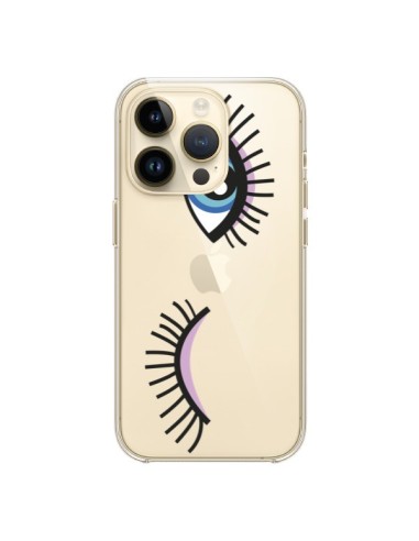 Coque iPhone 14 Pro Eyes Oeil Yeux Bleus Transparente - Léa Clément