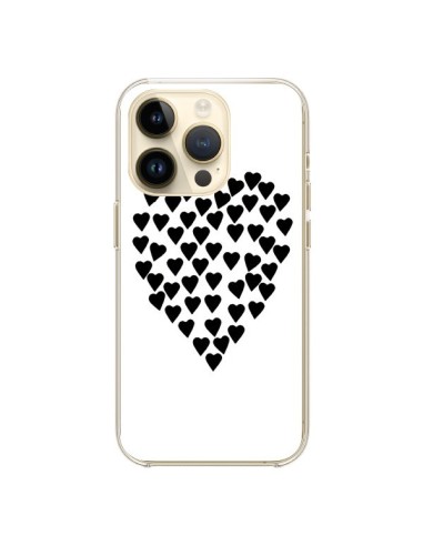 iPhone 14 Pro Case Heart in hearts Black - Project M