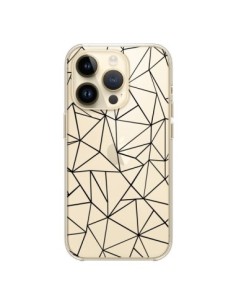Coque iPhone 14 Pro Lignes Triangles Grid Abstract Noir...