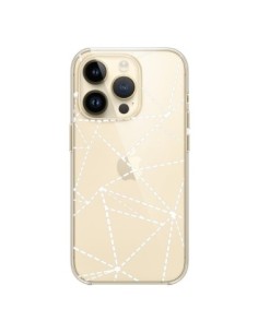 iPhone 14 Pro Case Lines Points Abstract White Clear -...