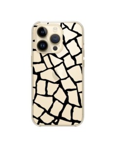 iPhone 14 Pro Case Giraffe Mosaic Black Clear - Project M