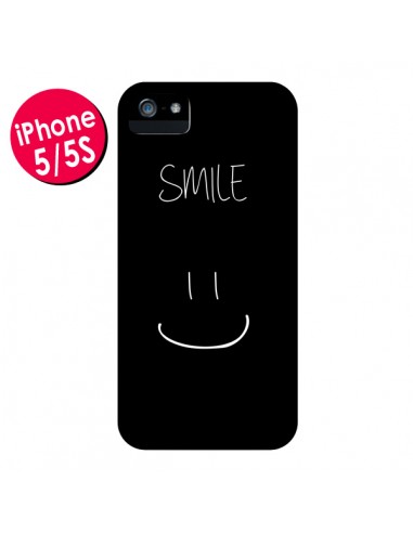 Coque Smile Souriez Noir pour iPhone 5 et 5S - Jonathan Perez