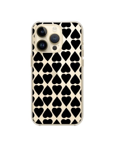 iPhone 14 Pro Case Heart Black Clear - Project M