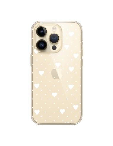Coque iPhone 14 Pro Point Coeur Blanc Pin Point Heart Transparente - Project M