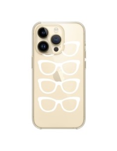 Coque iPhone 14 Pro Sunglasses Lunettes Soleil Blanc...