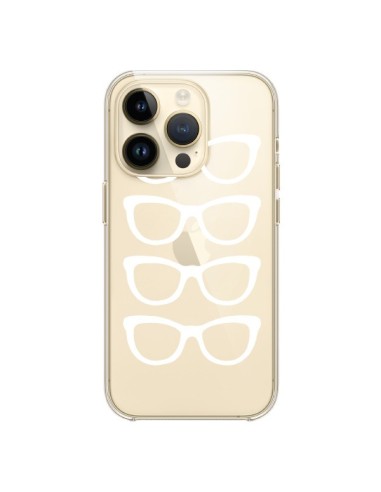 Coque iPhone 14 Pro Sunglasses Lunettes Soleil Blanc Transparente - Project M