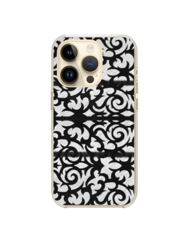 Coque iPhone 14 Pro Abstrait Noir et Blanc - Irene Sneddon