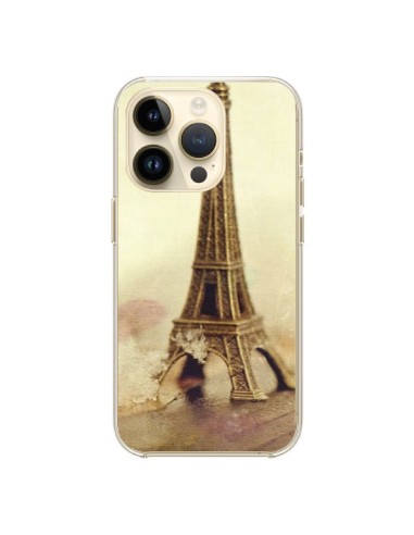 Coque iPhone 14 Pro Tour Eiffel Vintage - Irene Sneddon
