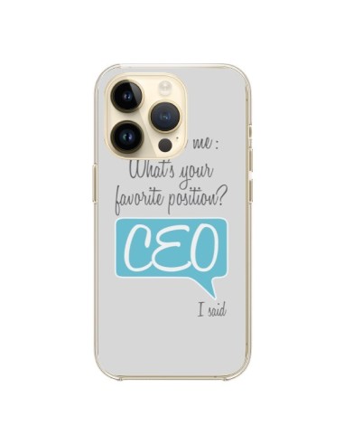 Coque iPhone 14 Pro What's your favorite position CEO I said, bleu - Shop Gasoline