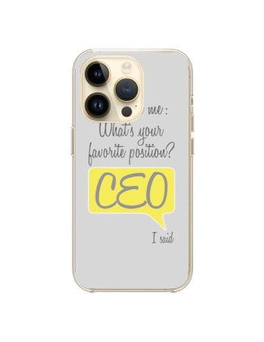 Coque iPhone 14 Pro What's your favorite position CEO I said, jaune - Shop Gasoline