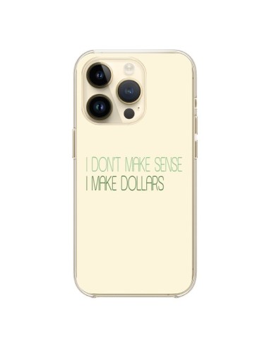 Coque iPhone 14 Pro I don't make sense, I make Dollars, beige - Shop Gasoline