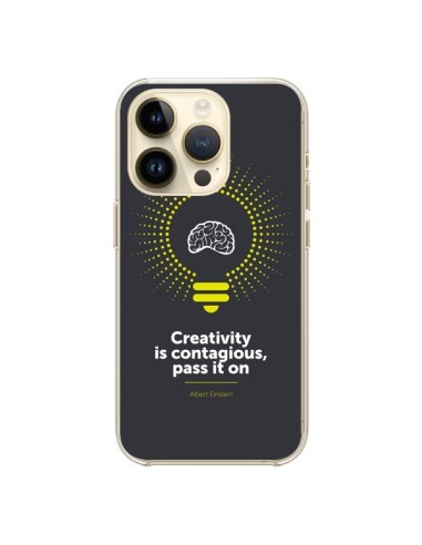 Coque iPhone 14 Pro Creativity is contagious, Einstein - Shop Gasoline