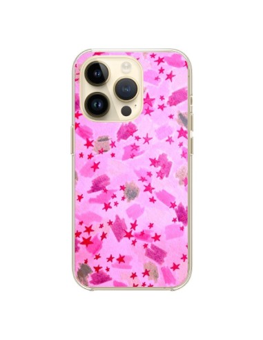 Coque iPhone 14 Pro Stars Etoiles Roses - Ebi Emporium