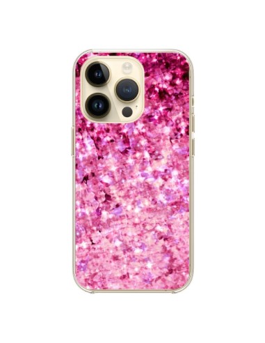 Coque iPhone 14 Pro Romance Me Paillettes Roses - Ebi Emporium