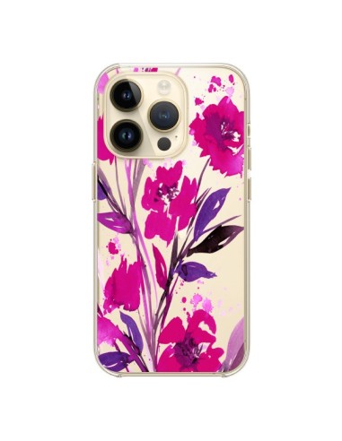 iPhone 14 Pro Case Rose Flowers Clear - Ebi Emporium