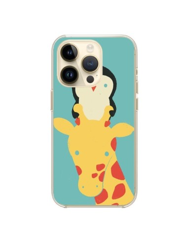 Coque iPhone 14 Pro Girafe Pingouin Meilleure Vue Better View - Jay Fleck