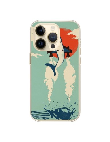 Coque iPhone 14 Pro Requin Avion Volant - Jay Fleck