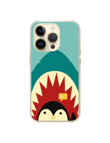 Coque iPhone 14 Pro Pingouin Requin - Jay Fleck