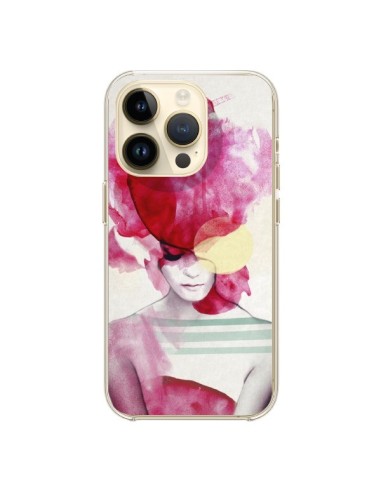 iPhone 14 Pro Case Bright Pink Ritratt Girl - Jenny Liz Rome