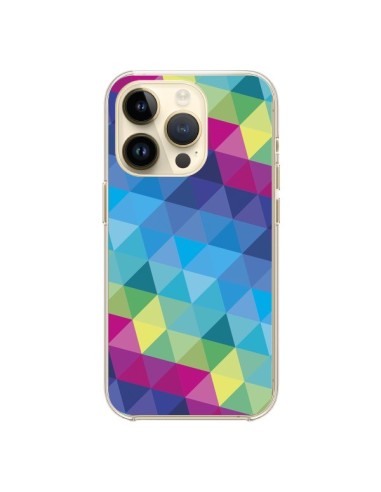 Coque iPhone 14 Pro Azteque Gheo Bleu - Javier Martinez