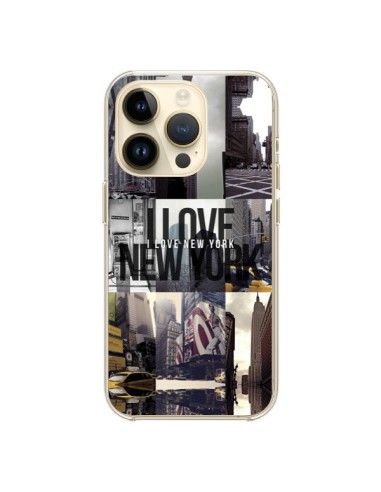 Coque iPhone 14 Pro I love New Yorck City noir - Javier Martinez