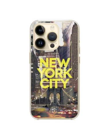 Coque iPhone 14 Pro New York City Jaune - Javier Martinez