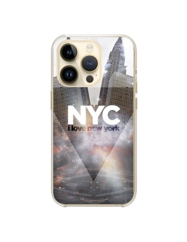 Coque iPhone 14 Pro I Love New York City Gris - Javier Martinez