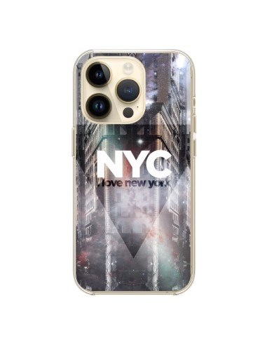 Coque iPhone 14 Pro I Love New York City Violet - Javier Martinez