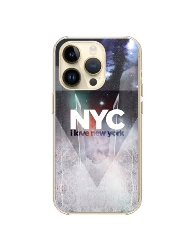 Coque iPhone 14 Pro I Love New York City Bleu - Javier Martinez