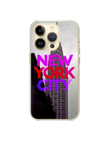 Coque iPhone 14 Pro New York City Rose Rouge - Javier Martinez