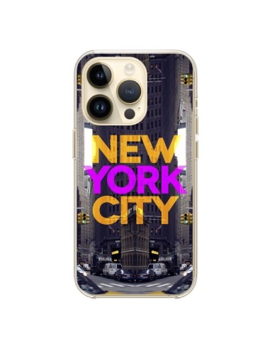 Coque iPhone 14 Pro New York City Orange Violet - Javier Martinez