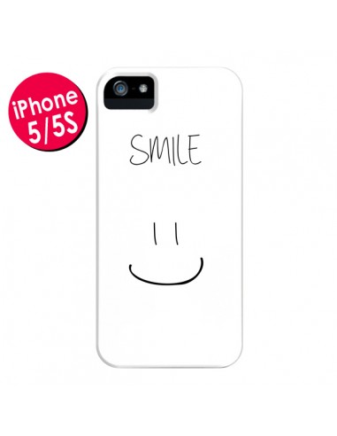 Coque Smile Souriez Blanc pour iPhone 5 et 5S - Jonathan Perez